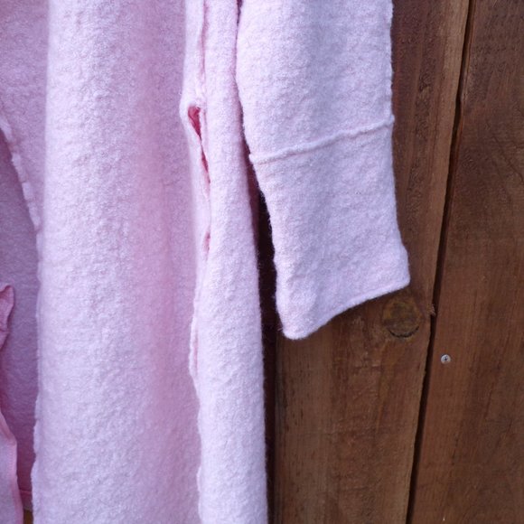 Tahari Women's Wool Blend Open Front Soft Pink Coat with Pockets. - Picture 7 of 12